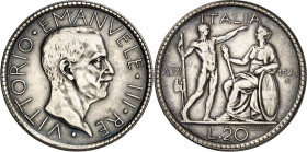 ITALIEN. KÖNIGREICH  ITALIEN. Vittorio Emanuele III. 1900-1946. 20 Lire 1927 VI. KM&nbsp; 69. .