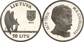 LITAUEN (LITHUANIA). Zweite Republik. 50 Litu 1995 Ag, Ciorlionis. KM&nbsp; 99. .