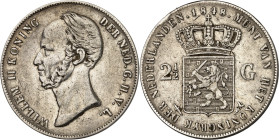NIEDERLANDE. KÖNIGREICH. Willem II. 1840-1849. 2&nbsp;1/2&nbsp;Gulden 1848. Schulm.&nbsp; 515, KM&nbsp; 69. .