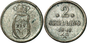 NORWEGEN. Carl XV. 1859-1872. 2 Skilling 1871. KM&nbsp; 337. .