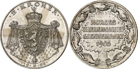 NORWEGEN. Haakon VII. 1905-1957. 2 Kroner 1906 Unabhängigkeit. ABH&nbsp; 3, KM&nbsp; 363. .