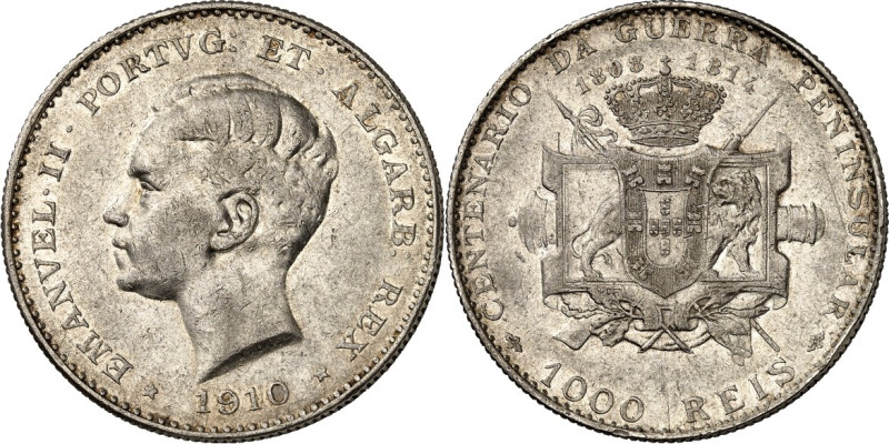 PORTUGAL. 
Emanuel II. 1908-1910. 1000 Reis 1910 auf die 100-Jahrfeier des Iber...
