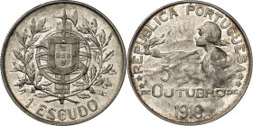 PORTUGAL. Republik seit 1910. Escudo 1910 5.&nbsp;Oktober 1910. KM&nbsp; 560. .