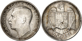 RUMÄNIEN. Königreich. Carol II 1930- 1940. 250 Lei 1935. K.-M. 53. .
