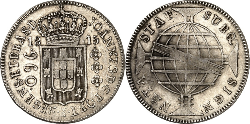 BRASILIEN. 
Portugiesisch. 
Joao, Principe Regente 1799-1818. 960 Reis 1815 Ri...