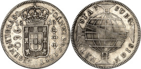 BRASILIEN. Portugiesisch. Joao, Principe Regente 1799-1818. 960 Reis 1815 Rio de Janeiro. Gekr. Wappen / Globus mit Sigle R auf befußtem Kreuz. Gomes&...
