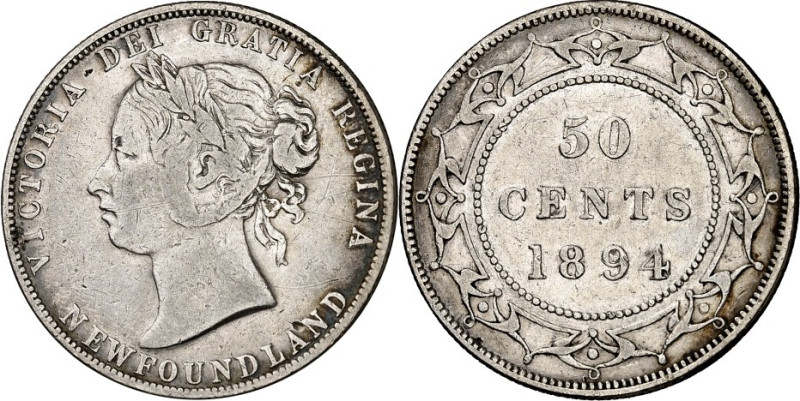 KANADA. 
Provinzen. 
NEUFUNDLAND. 50 Cents 1865. 6. . 

ss-