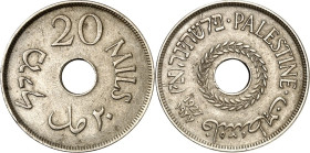 PALÄSTINA (Israel + Jordanien). 20 Mils 1927 Ku- Ni. KM&nbsp; 5a. .