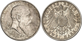 KAISERREICH. BADEN, Großherzogtum. 2 Mark 1902 Regierungsjubiläum. J. 30. .