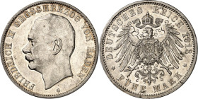 KAISERREICH. BADEN, Großherzogtum. 5 Mark 1913 Friedrich II. J. 40. .