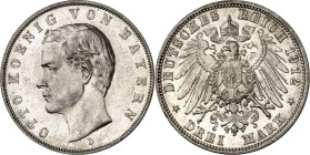 KAISERREICH. BAYERN, Königreich. 3 Mark 1912 Otto. J. 47. .