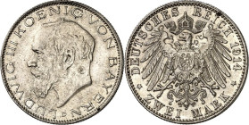 KAISERREICH. BAYERN, Königreich. 2 Mark 1914 Ludwig III. J. 51. .