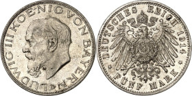 KAISERREICH. BAYERN, Königreich. 5 Mark 1914 Ludwig III. J. 53. .