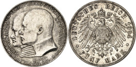 KAISERREICH. HESSEN, Großherzogtum. 5 Mark 1904 Philipp d. Großmütige. J. 75. .