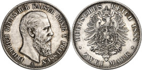 KAISERREICH. PREUSSEN, Königreich. 2 Mark 1888 Friedrich III. J. 98. .