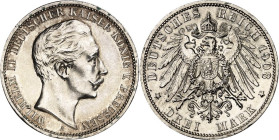 KAISERREICH. PREUSSEN, Königreich. 3 Mark 1908 Wilhelm II. J. 102. .