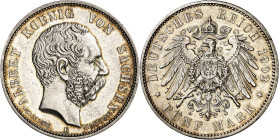 KAISERREICH. SACHSEN, Königreich. 5 Mark 1902 Albert, Tod. J. 128. .