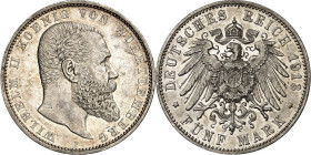 KAISERREICH. WÜRTTEMBERG, Königreich. 5 Mark 1913 Wilhelm II. J. 176. .