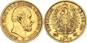 REICHSGOLD. MECKLENBURG-SCHWERIN. 20 Mark 1872 Friedrich Franz II. J.&nbsp; 230. .