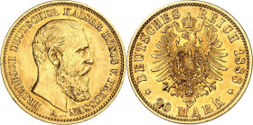 REICHSGOLD. PREUSSEN. 20 Mark 1888 Friedrich III. J. 248. .