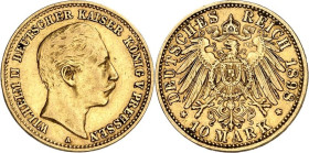 REICHSGOLD. PREUSSEN. 10 Mark 1898 Wilhelm II. J. 251. .