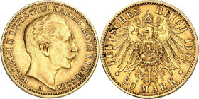 REICHSGOLD. PREUSSEN. 20 Mark 1900 Wilhelm II. J. 252. .