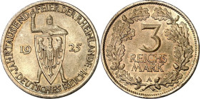 WEIMARER REPUBLIK. GEDENKMÜNZEN. 3 Reichsmark 1925A Rheinland. J. 321. .