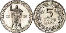 WEIMARER REPUBLIK. GEDENKMÜNZEN. 5 Reichsmark 1925G Rheinland. J. 322. .