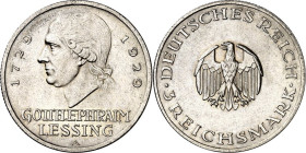 WEIMARER REPUBLIK. GEDENKMÜNZEN. 3 Reichsmark 1929A Lessing. J. 335. .