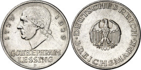 WEIMARER REPUBLIK. GEDENKMÜNZEN. 3 Reichsmark 1929D Lessing. J. 335. .