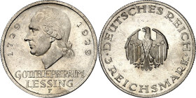 WEIMARER REPUBLIK. GEDENKMÜNZEN. 3 Reichsmark 1929F Lessing. J. 335. .
