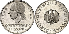 WEIMARER REPUBLIK. GEDENKMÜNZEN. 3 Reichsmark 1929G Lessing. J. 335. .