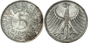 BUNDESREPUBLIK. KURSMÜNZEN. AUFSCHRIFT BUNDESREPUBLIK. 5 DM 1951D. J. 387. .