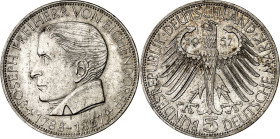 BUNDESREPUBLIK. GEDENKMÜNZEN in Ag   5 DM. 5 DM 1957J Eichendorff. J. 391. .