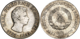 DDR. GEDENKMÜNZEN. 10 Mark 1966 Schinkel. J. 1517. .