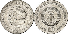DDR. GEDENKMÜNZEN. 10 Mark 1970 Beethoven. J. 1528. .