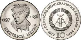 DDR. GEDENKMÜNZEN. 10 Mark 1972 Heine. J. 1542. .