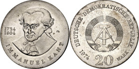 DDR. GEDENKMÜNZEN. 20&nbsp;Mark 1974 Kant. J. 1549. .