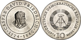 DDR. GEDENKMÜNZEN. 10 Mark 1974 Friedrich. J. 1553. .