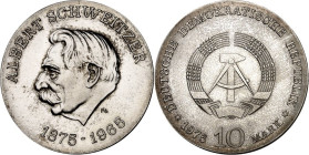 DDR. GEDENKMÜNZEN. 10 Mark 1975 Schweitzer. J. 1554. .
