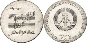 DDR. GEDENKMÜNZEN. 20 Mark 1975 Bach. J. 1555. .