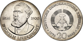 DDR. GEDENKMÜNZEN. 20 Mark 1976 Liebknecht. J. 1561. .
