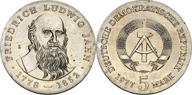 DDR. GEDENKMÜNZEN. 5 Mark Cu-Ni 1977 Jahn. J. 1564. .