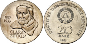 DDR. GEDENKMÜNZEN. 20 Mark 1982 Zetkin. J. 1587. .
