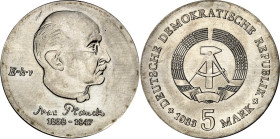 DDR. GEDENKMÜNZEN. 5 Mark Cu-Ni 1983 Planck. J. 1594. .