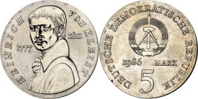 DDR. GEDENKMÜNZEN. 5 Mark 1986 v. Kleist, Cu-Ni. J. 1611. .
