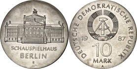 DDR. GEDENKMÜNZEN. 10 Mark 1987 Schauspielhaus Berlin. J. 1616. .