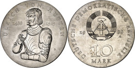 DDR. GEDENKMÜNZEN. 10 Mark 1988 Hutten. J. 1622. .