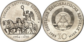 DDR. GEDENKMÜNZEN. 10 Mark 1989 Schadow. J. 1629. .