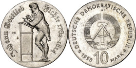 DDR. GEDENKMÜNZEN. 10 Mark 1990 Fichte. J. 1636. .